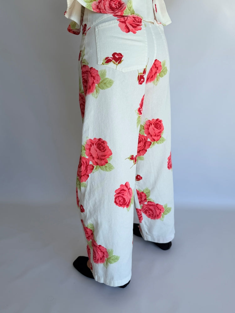 Pantalone con stampa floreale
