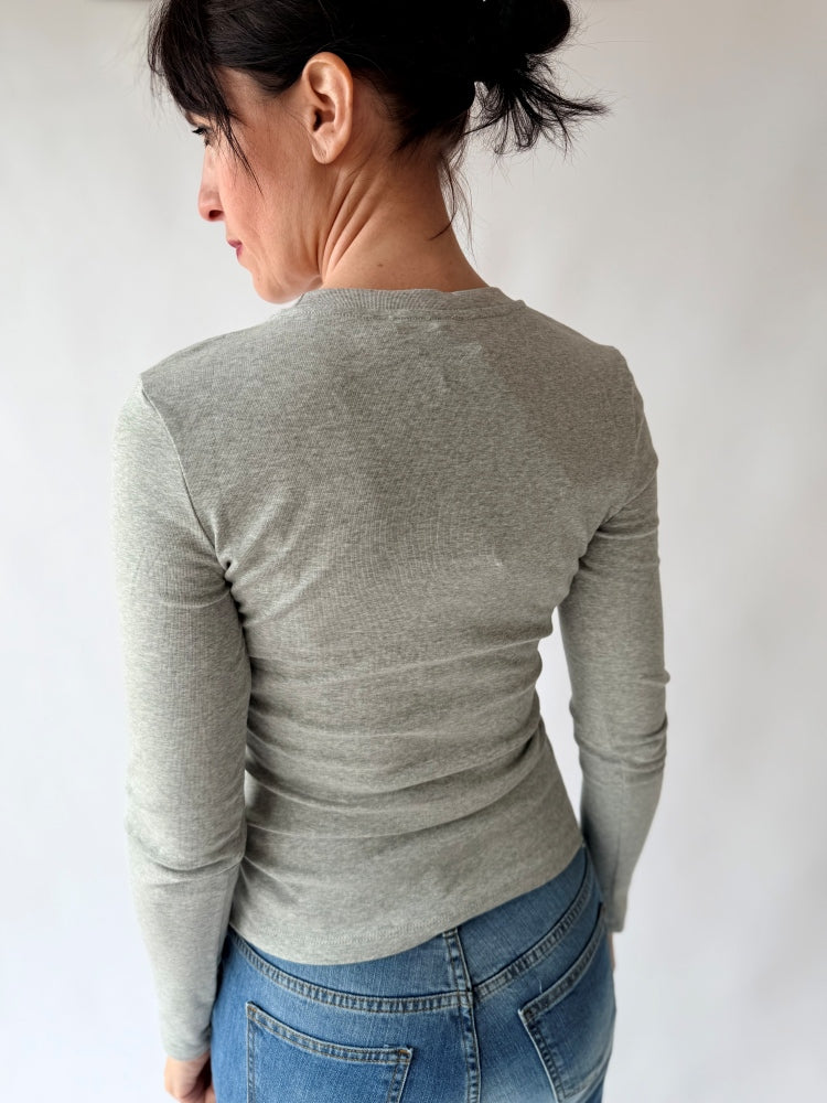 T- shirt manica lunga grigio