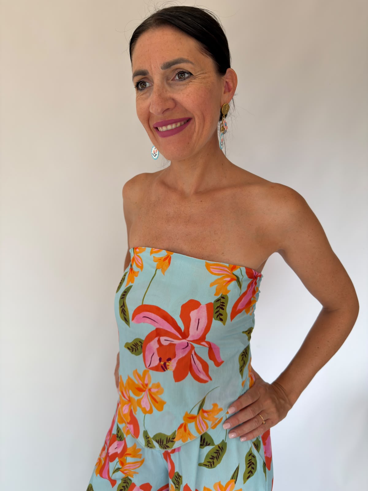 Coordinato floreale azzuro
