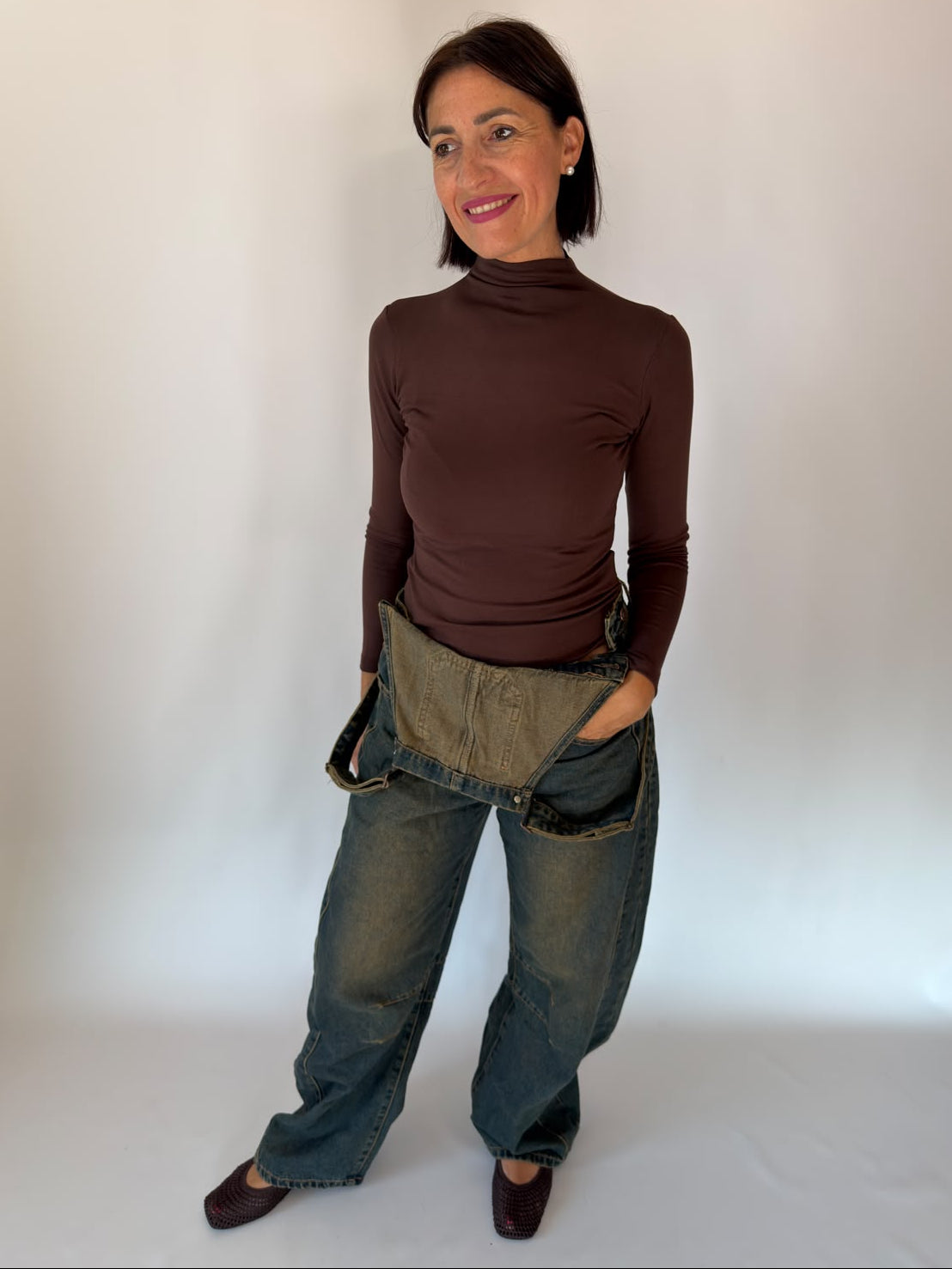 Maglia manica lunga marrone