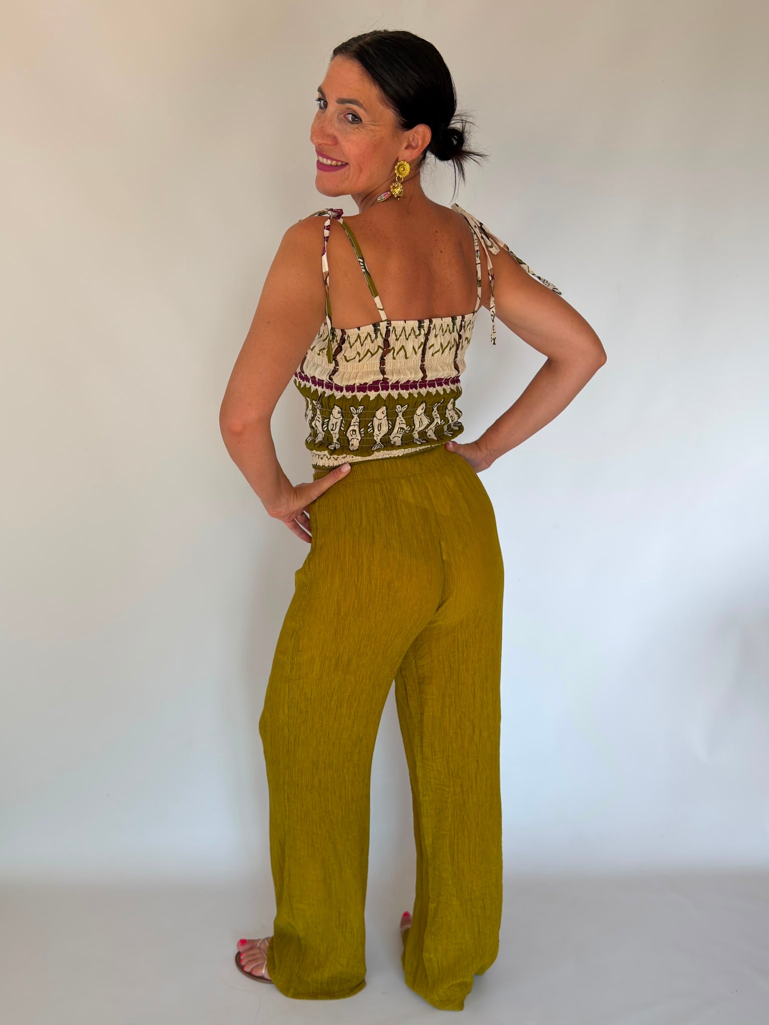 Coordinato elasticizzato verde