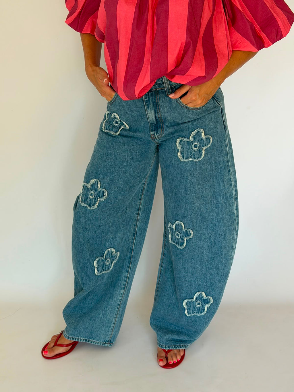 jeans margherite blu