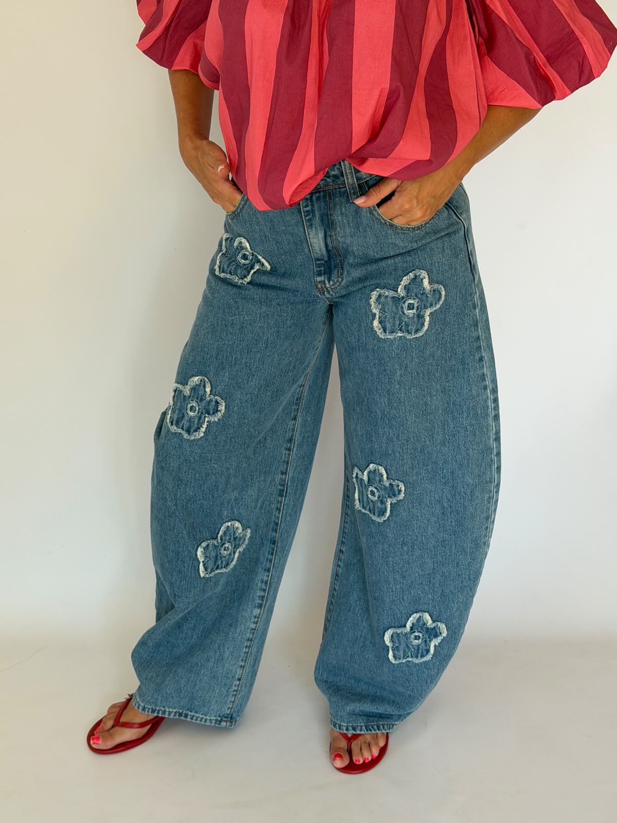 jeans margherite blu