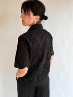 Camicia manica nera Sangallo