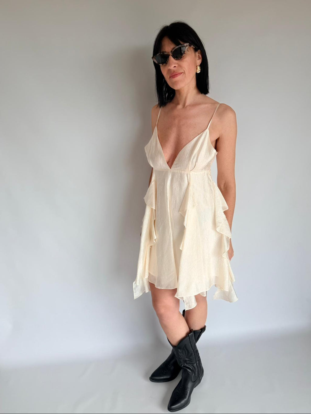 Abito satinato bianco