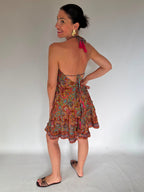 Vestito corto seta viola
