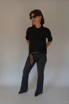 Jeans nero a zampa