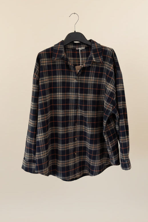Camicia scozzese blu