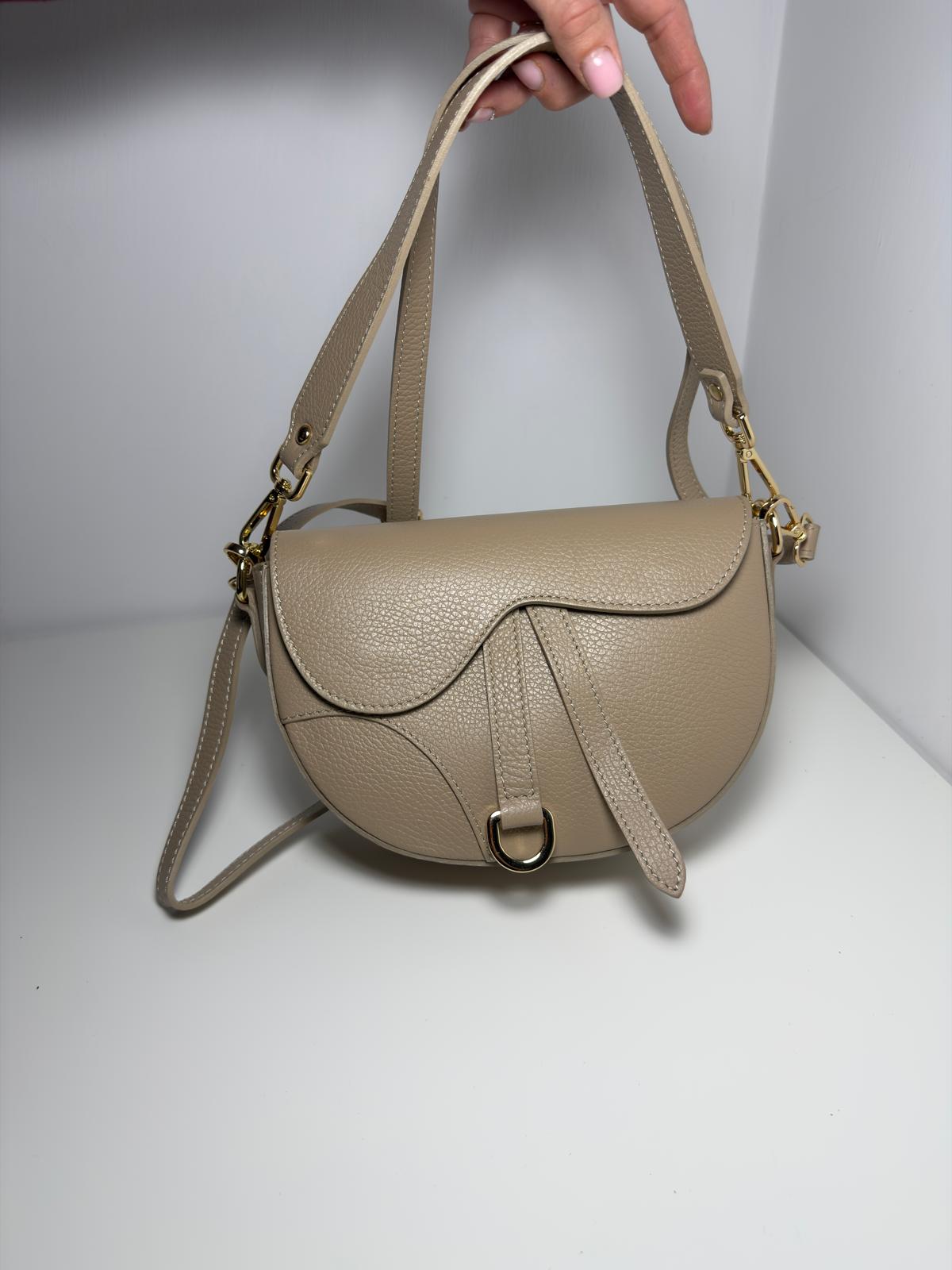 Borsa in pelle a tracolla crema