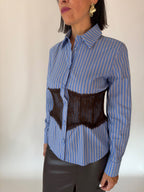 Camicia a righe con corpetto