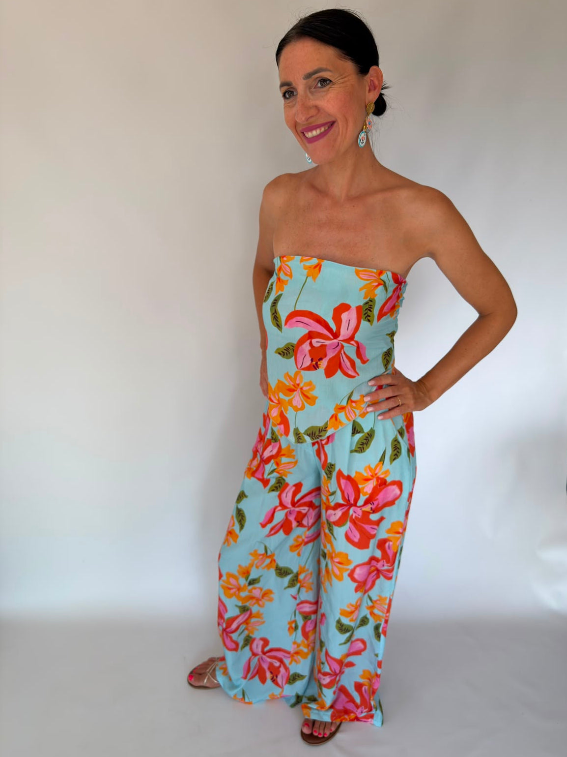 Coordinato floreale azzuro