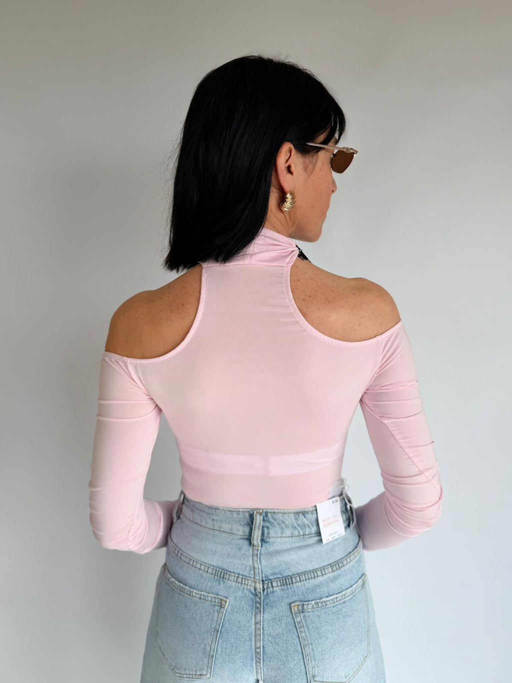 Body rosa con manica lunga