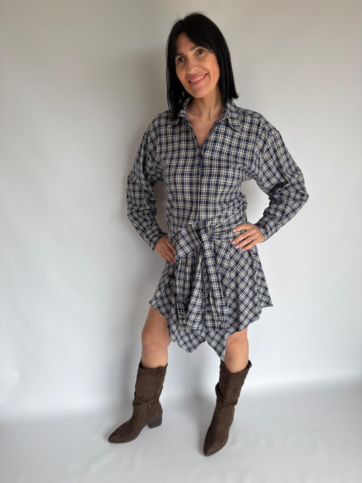 Coordinato gonna e camicia Lumina blu