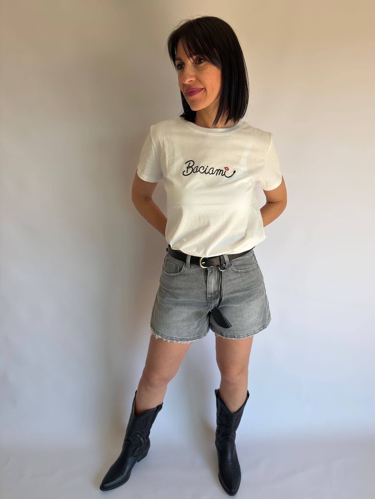 Jeans corto grigio