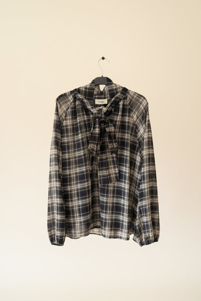 Camicia a quadri con fiocco