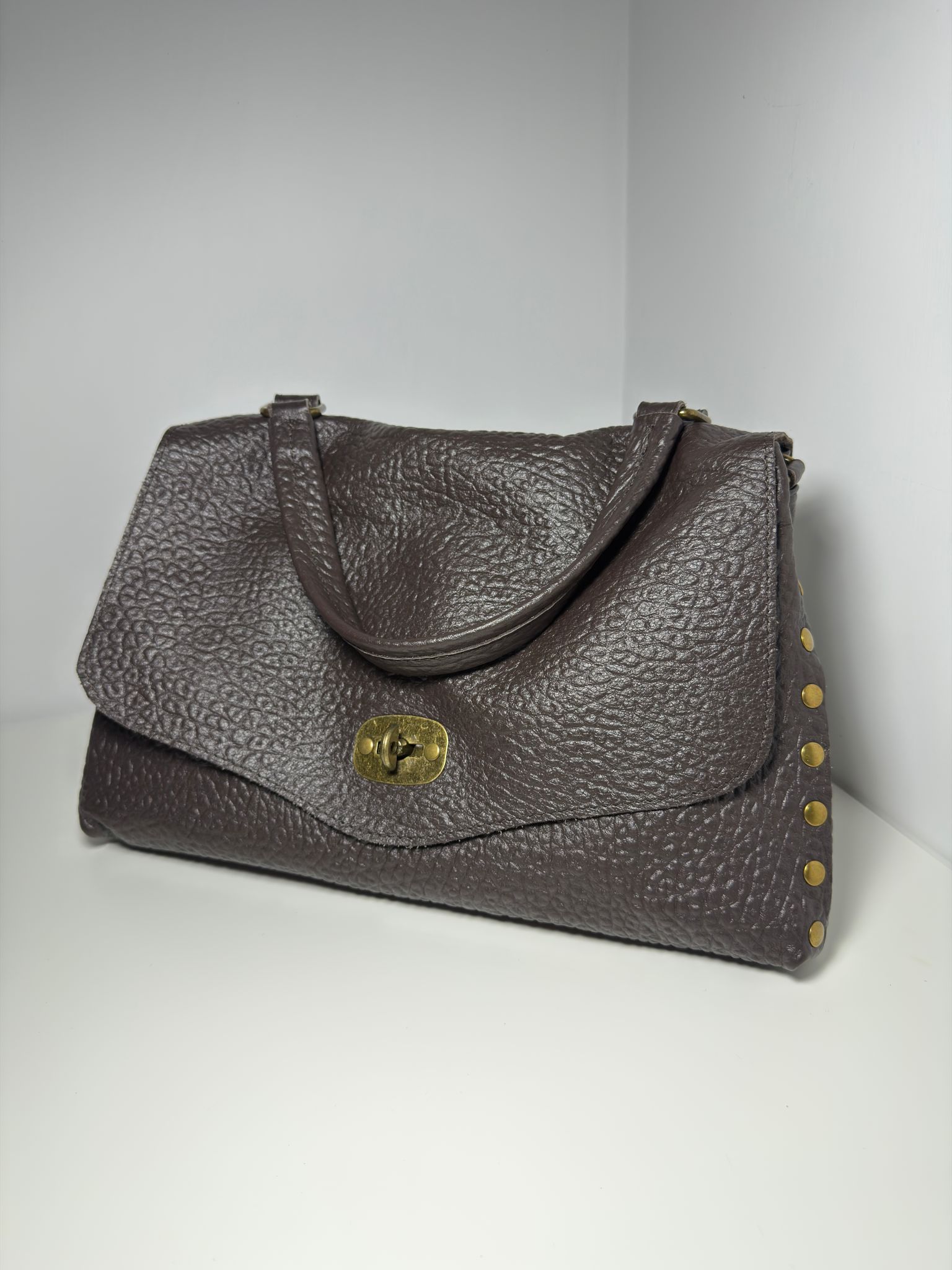 Borsa in pelle marrone tipo postina
