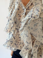 Camicia fiori con ruches