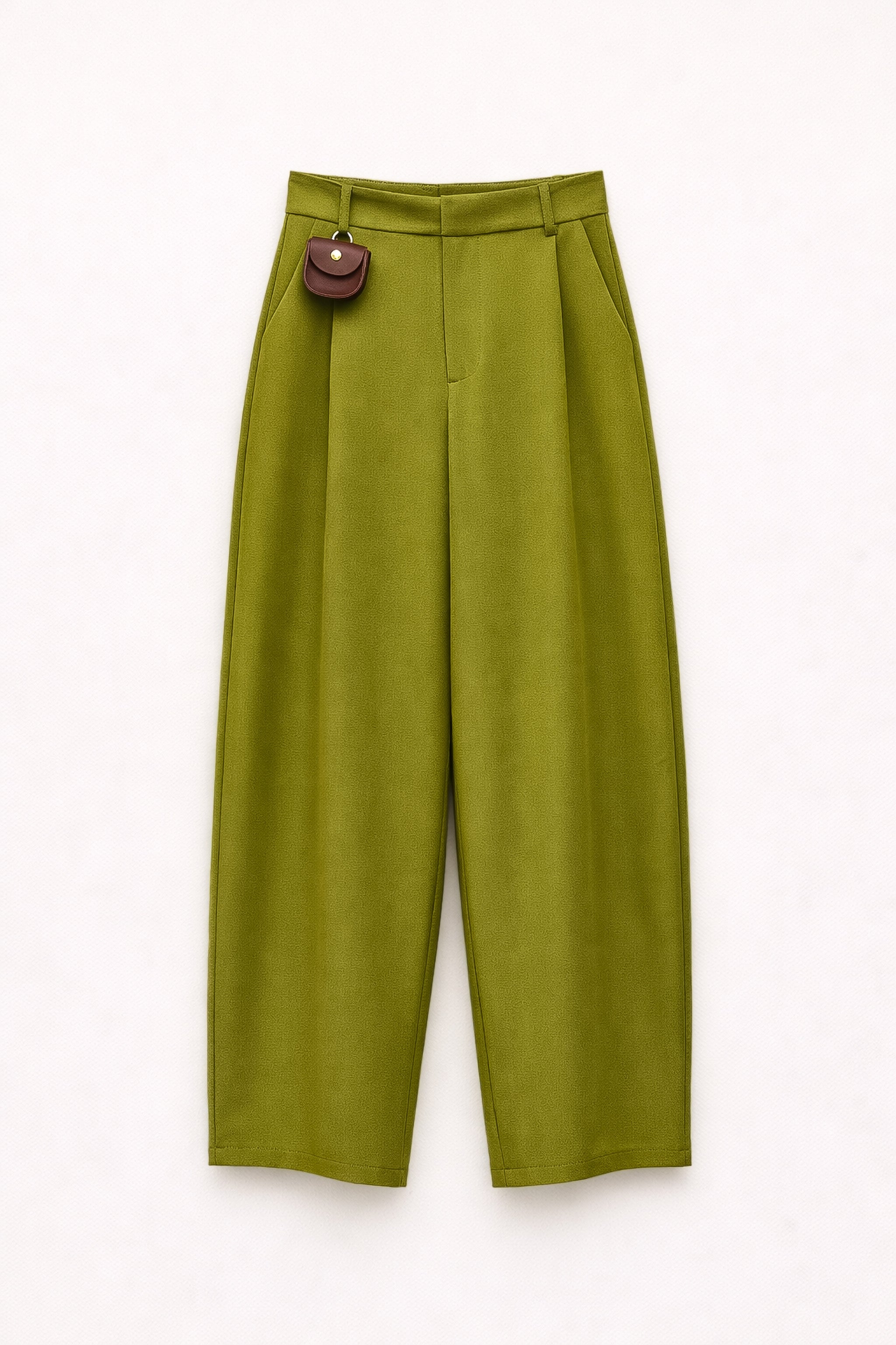 Pantaloni effetto lino in denim avorio
