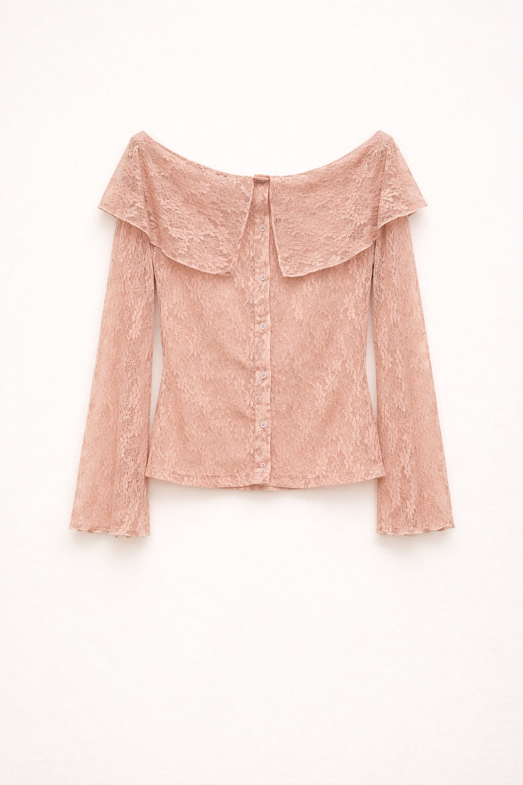 Top in pizzo a maniche lunghe