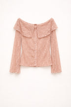 Top in pizzo a maniche lunghe