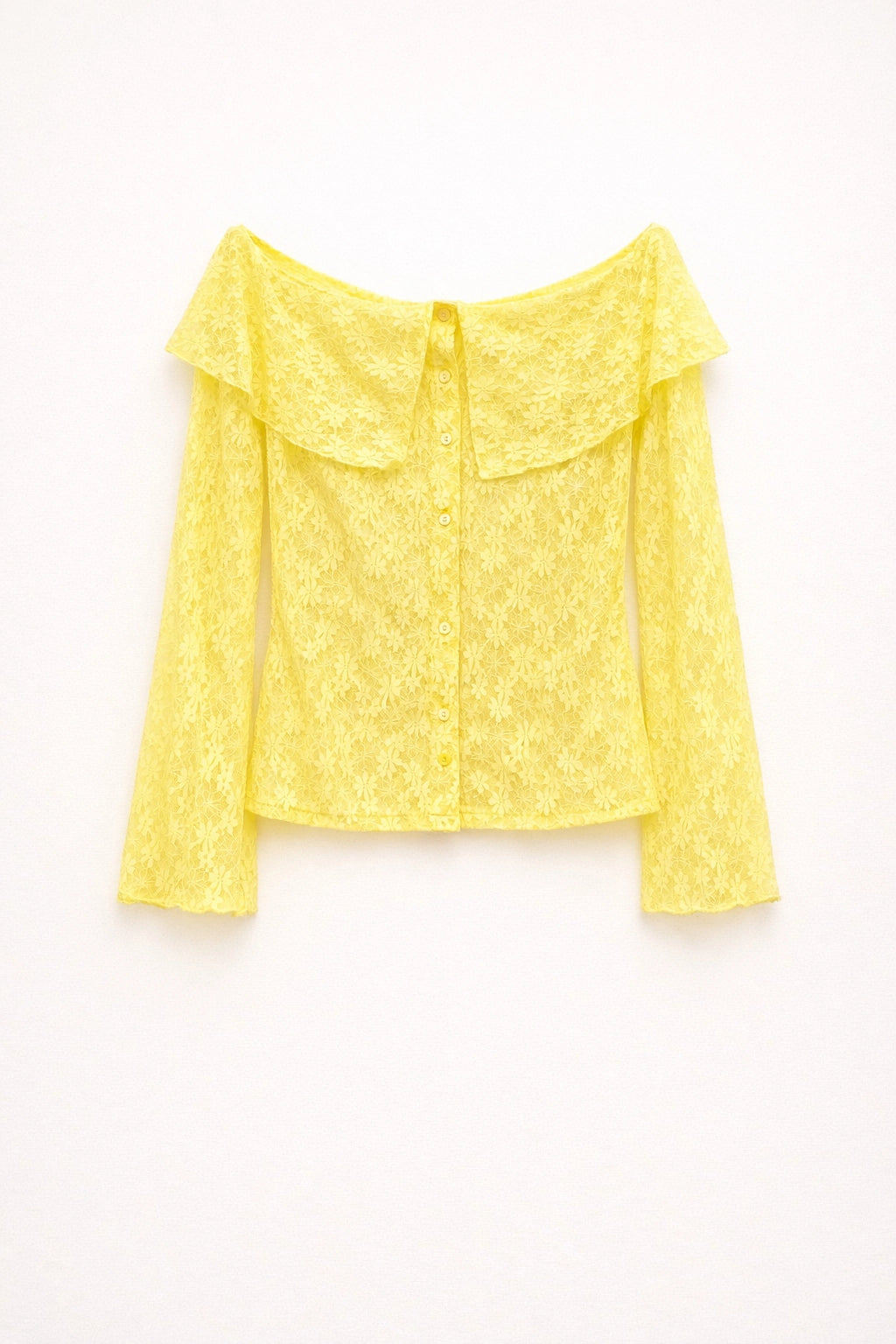 Top in pizzo a maniche lunghe