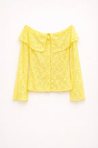 Top in pizzo a maniche lunghe