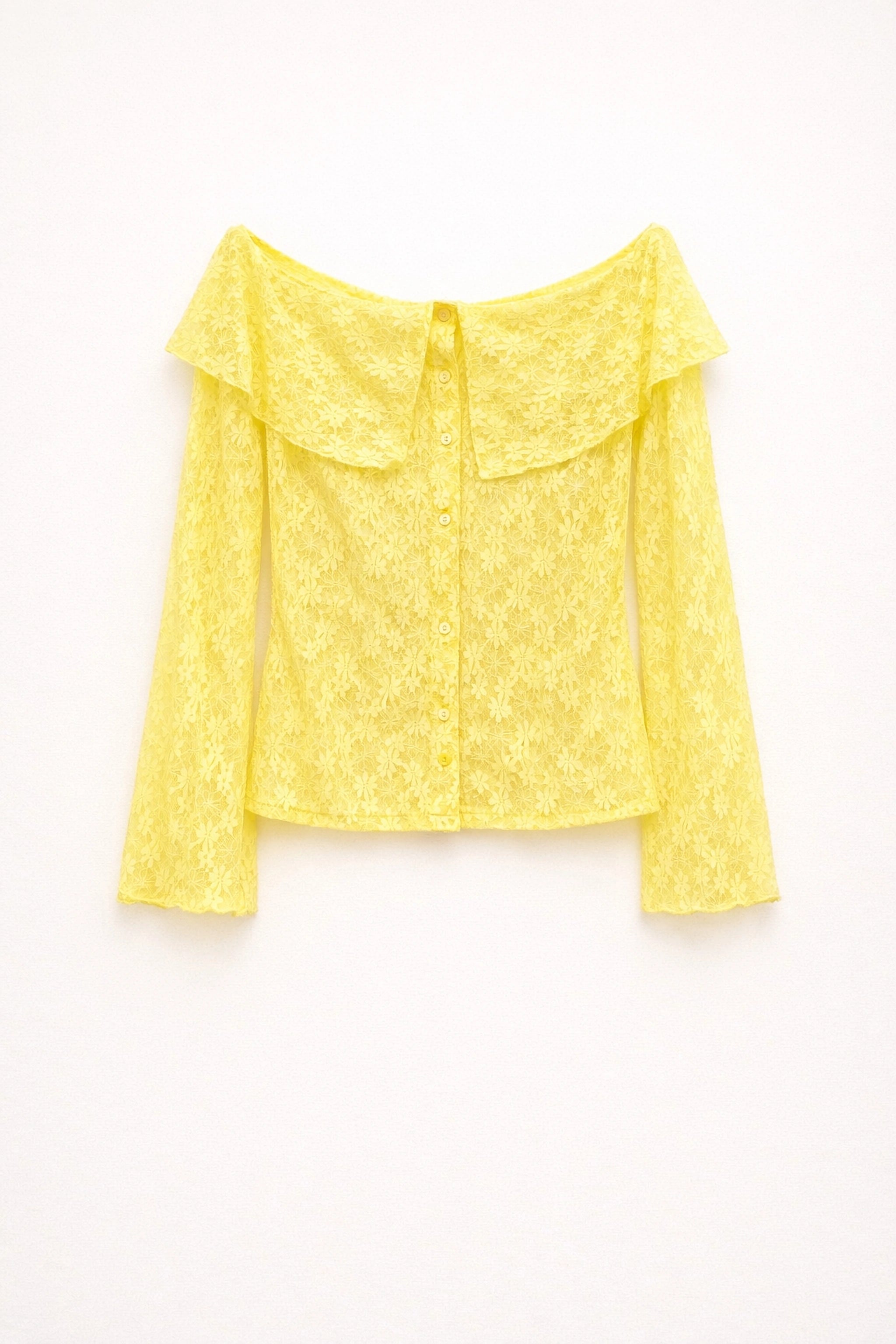 Top in pizzo a maniche lunghe