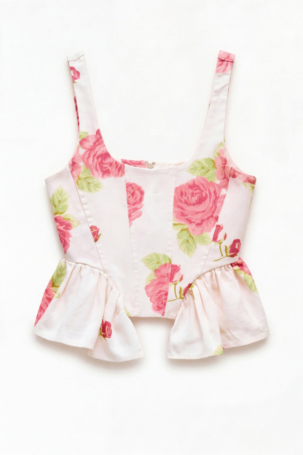Top corsetto floreale rosso