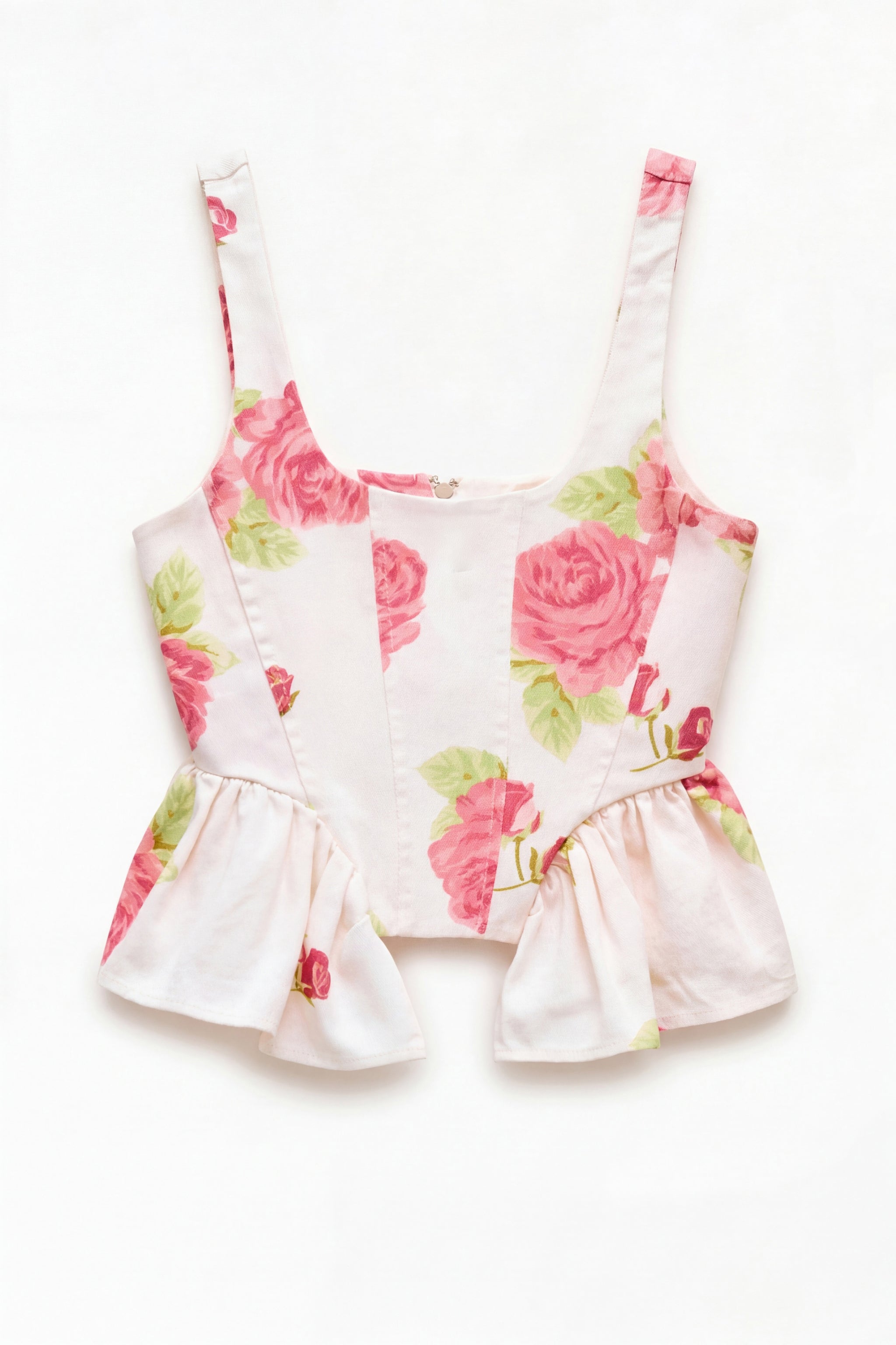 Top corsetto floreale rosso